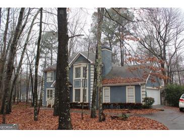 Two-story house with gray siding, attached garage, and landscaping at 732 Country Lake Drive Dr, Hampton, GA 30228