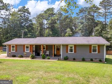 Gray house with brown accents and a large yard at 156 Price W Dr, Locust Grove, GA 30248