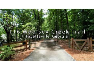 116 Woolsey Creek Trail, Fayetteville, Georgia, entrance with gated driveway at 116 Woolsey Creek, Fayetteville, GA 30215