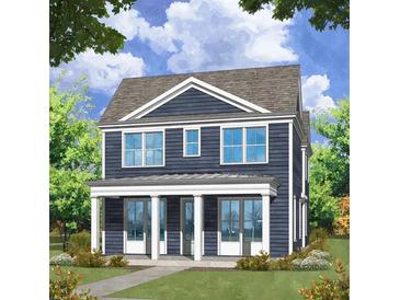 Two-story blue house with porch at 19 Hydrangea Unit 71 Way, Auburn, GA 30011