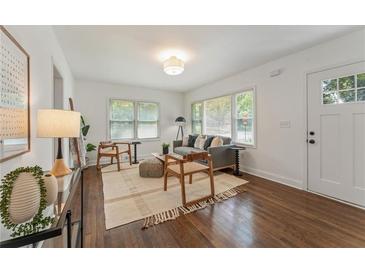 Bright living room with hardwood floors and modern furniture at 1215 Richland Sw Rd, Atlanta, GA 30310