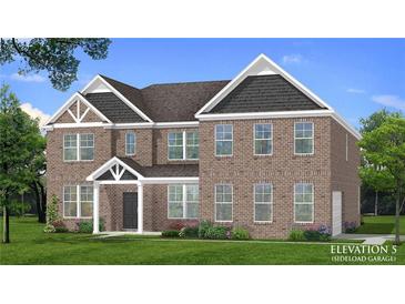 Two-story brick home with side-load garage and landscaping at 201 Haverling Pass, Hampton, GA 30252