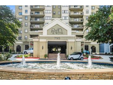 Park Towers building exterior with a fountain at 795 Hammond Dr # 2012, Atlanta, GA 30328