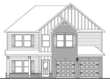 Two-story home with brick and siding exterior, two-car garage, and front porch at 189 Orwell Dr, Social Circle, GA 30025