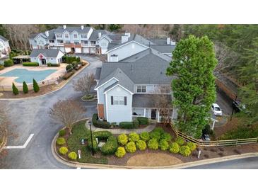 Attractive townhome community with pool and lush landscaping at 110 Vinings Forest Se Cir # 110, Smyrna, GA 30080