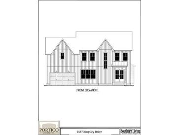 Two-story farmhouse style home with attached garage at 2587 Kingsley Ne Dr, Marietta, GA 30062