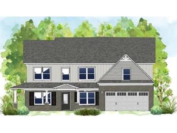 Two-story home with gray siding, two-car garage, and covered porch at 161 Silvercrest Dr, Acworth, GA 30101