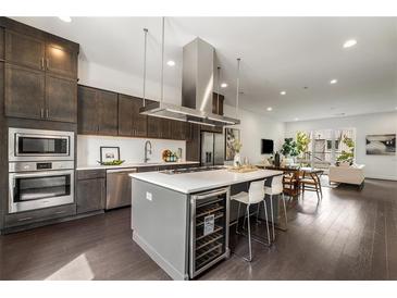 Modern kitchen with stainless steel appliances and large island at 241 Maynard Se Ter # 14, Atlanta, GA 30316