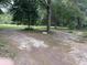 Large backyard with mature trees at 5297 Rock Springs Rd, Lithonia, GA 30038