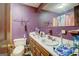 Bathroom with vanity, toilet, and shower at 2421 Bethel Ne Rd, Conyers, GA 30012
