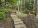 Stone steps leading down to a serene garden area at 131 Burdette Rd, Atlanta, GA 30327