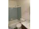 Clean bathroom with shower/tub combo and single vanity at 6470 Connell Rd, South Fulton, GA 30349