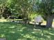 Spacious backyard with shed and mature trees at 31 Elm St, Hampton, GA 30228