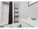 Simple bathroom with shelves for storage at 594 Princeton Dr, Dallas, GA 30157