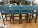 Four teal kitchen island stools at 1221 Rhodes Sw Walk, Conyers, GA 30094