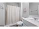Clean bathroom with shower/tub combo and vanity at 6904 Oak Valley Dr, Douglasville, GA 30134