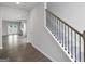 View of the living room from the entryway, hardwood floors, and a fireplace at 6904 Oak Valley Dr, Douglasville, GA 30134