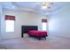 Bright bedroom featuring a ceiling fan and neutral decor at 110 Emily Park, Fayetteville, GA 30215