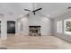 Spacious living room featuring a stone fireplace and high ceilings at 831 Banks Cir, Carrollton, GA 30116