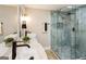 Modern bathroom with double vanity and large walk-in shower at 1510 Mims Sw St, Atlanta, GA 30314