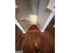 Staircase with hardwood floors and simple design at 449 Kara Ln, Mcdonough, GA 30253
