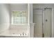 Bathroom with a jetted tub and a separate shower at 132 Sunflower Meadows Dr, Mcdonough, GA 30252
