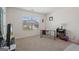Bedroom with a desk, TV, and window overlooking yard at 104 Montgomery Dr, Stockbridge, GA 30281