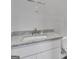 Bathroom vanity with granite countertop and single sink at 114 Jacoby Dr # 111, Fairburn, GA 30213