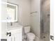 Modern bathroom with marble shower and vanity at 230 Waltham Way, Fayetteville, GA 30214