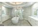 Luxurious bathroom with soaking tub, double vanity, and large shower at 230 Waltham Way, Fayetteville, GA 30214