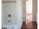 Clean bathroom with tile shower and modern vanity at 321 Seventh Ave, Scottdale, GA 30079