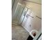 Bathroom with corner shower, vanity, and linoleum floor at 175 Moss Dr, Mcdonough, GA 30252