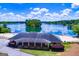 Lakefront clubhouse with a patio and stunning lake views at 4194 Argonne Dr, Villa Rica, GA 30180