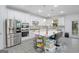 Modern kitchen with white cabinets, stainless steel appliances, and an island at 3290 Stock Saddle Pl, Cumming, GA 30040