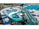 Large spiral water slide at the community pool at 3290 Stock Saddle Pl, Cumming, GA 30040