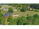 Aerial view of house, large yard, and surrounding neighborhood at 825 S Bethany Rd, Locust Grove, GA 30248