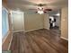 Living room with new flooring and ceiling fan at 245 Argus Nw Cir, Atlanta, GA 30331