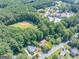 Aerial view showing house location near park and school at 3142 Brooks Dr, Snellville, GA 30078