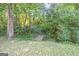 Wooded backyard with small bridge over a creek at 3142 Brooks Dr, Snellville, GA 30078