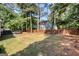 Large grassy backyard with wooden fence and trampoline at 3352 Se Westover Way, Conyers, GA 30013