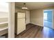 Practical laundry room with washer, dryer, and storage at 4850 Lehigh Dr, Douglasville, GA 30135