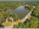 Aerial view of lakefront property and community at 270 Emerald Lake Dr, Fayetteville, GA 30215