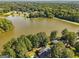 Aerial view of lakefront home and community at 270 Emerald Lake Dr, Fayetteville, GA 30215