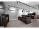 Basement home theater with reclining seats and large screen at 270 Emerald Lake Dr, Fayetteville, GA 30215