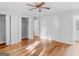 Bright bedroom with hardwood floors and double closets at 9091 Raven Dr, Jonesboro, GA 30238