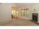 Living room with a fireplace and access to a deck at 5447 Centry Dr, Villa Rica, GA 30180