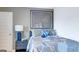 Bedroom with a full bed, nightstand, and periodic table decor at 544 Whitman (Lot 12) Ln # 2012, Stockbridge, GA 30281