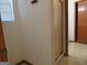 Small bathroom with shower and single door at 402 Thurman Rd, Stockbridge, GA 30281