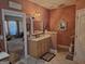 Bathroom with vanity, separate shower, and access to bedroom at 8110 Lakemont Close, Mcdonough, GA 30253