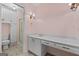 Bathroom with vanity, toilet and shower/tub combo at 920 Eskew Rd, Mcdonough, GA 30252